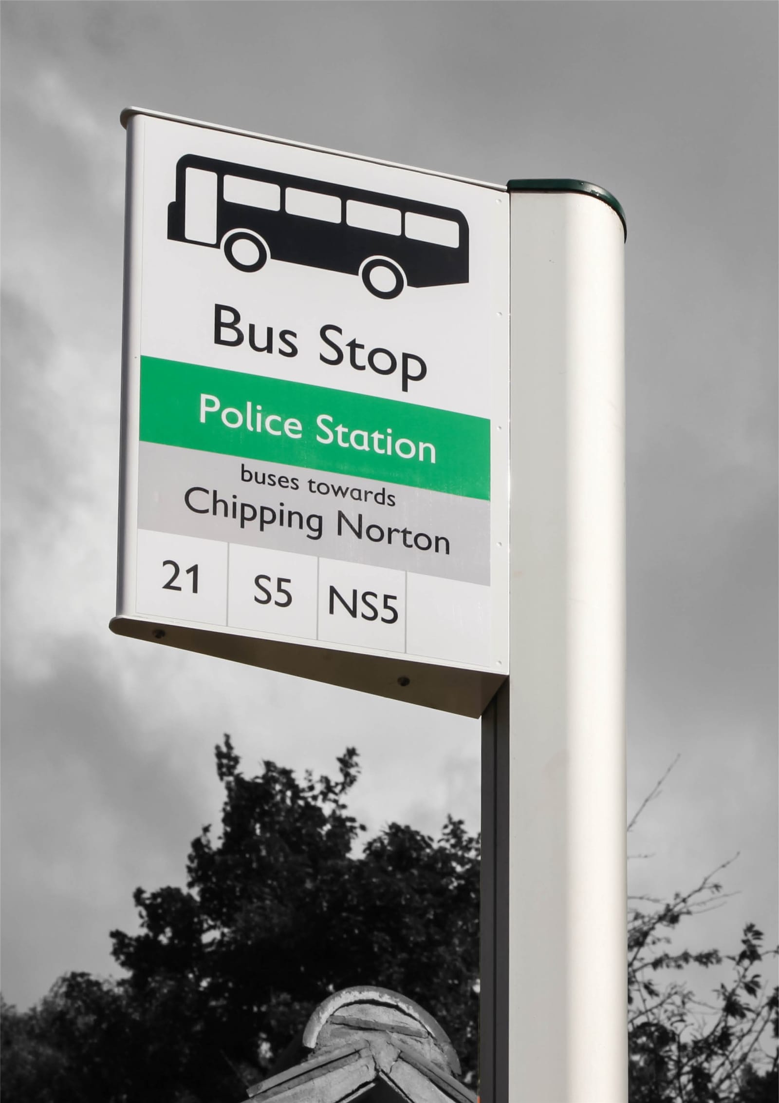 Bus stop sign photograph