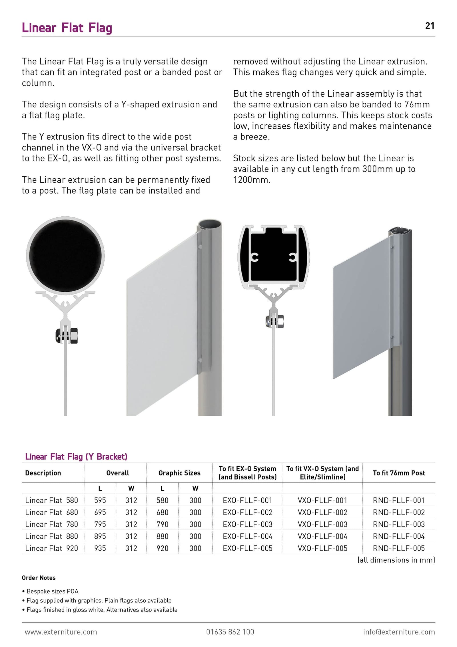 Linear Flat Flag product page